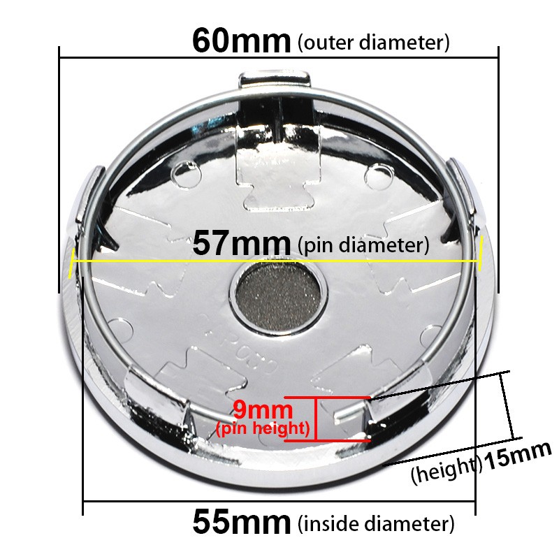 Set 4 nắp chụp mâm bánh xe hơi 60mm tiện dụng