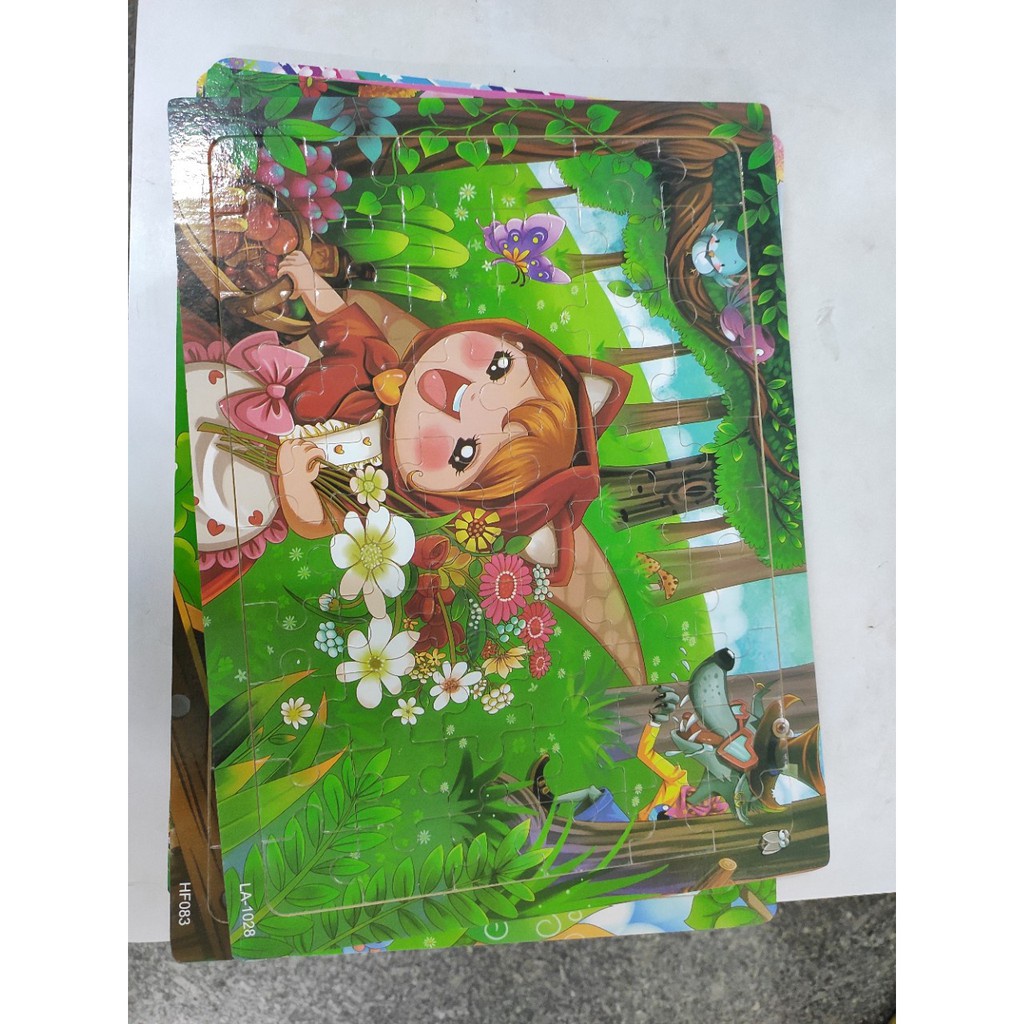 Tranh xếp hình - Tranh ghép hình gỗ 60 miếng puzzle phát triển tư duy cho bé
