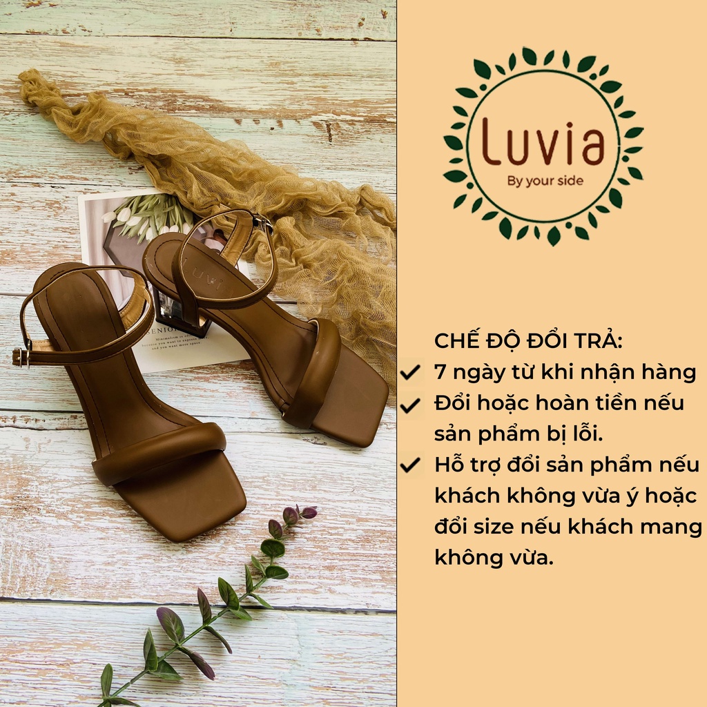 Giày sandal cao gót 7 phân quai ngang gót trong Luvia 31SD
