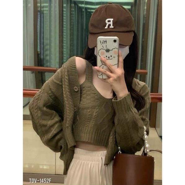 💙💙SÉT LEN ÁO 2 DÂY KÈM ÁO KHOÁC XINH _V3TSHOP