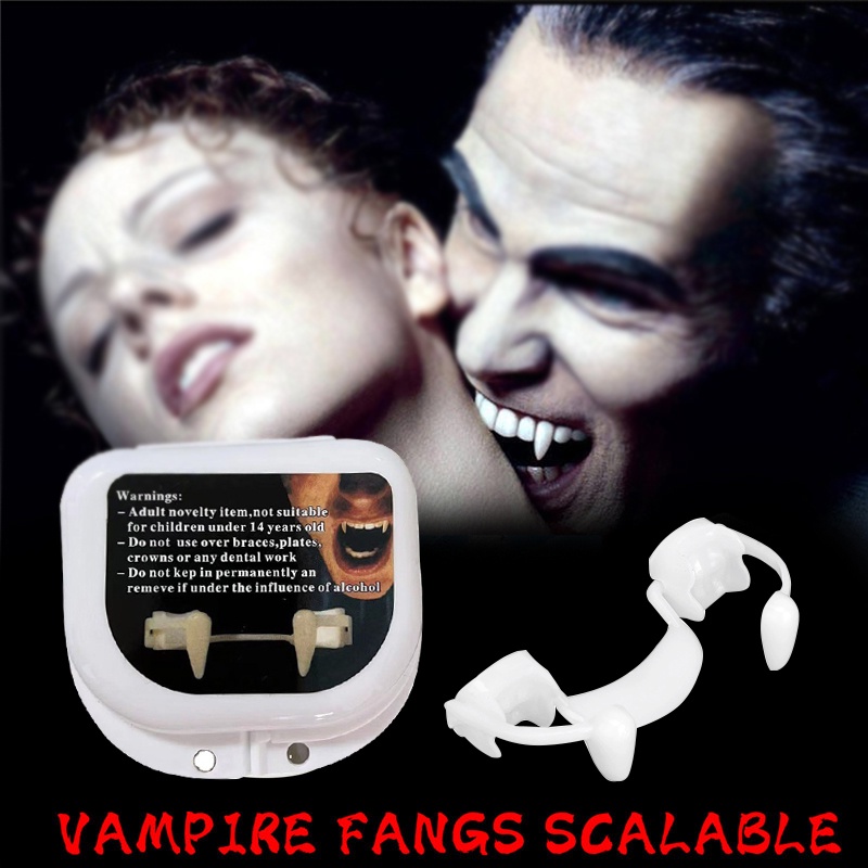 Răng Nanh Giả Ma Cà Rồng Hóa Trang Halloween Mới