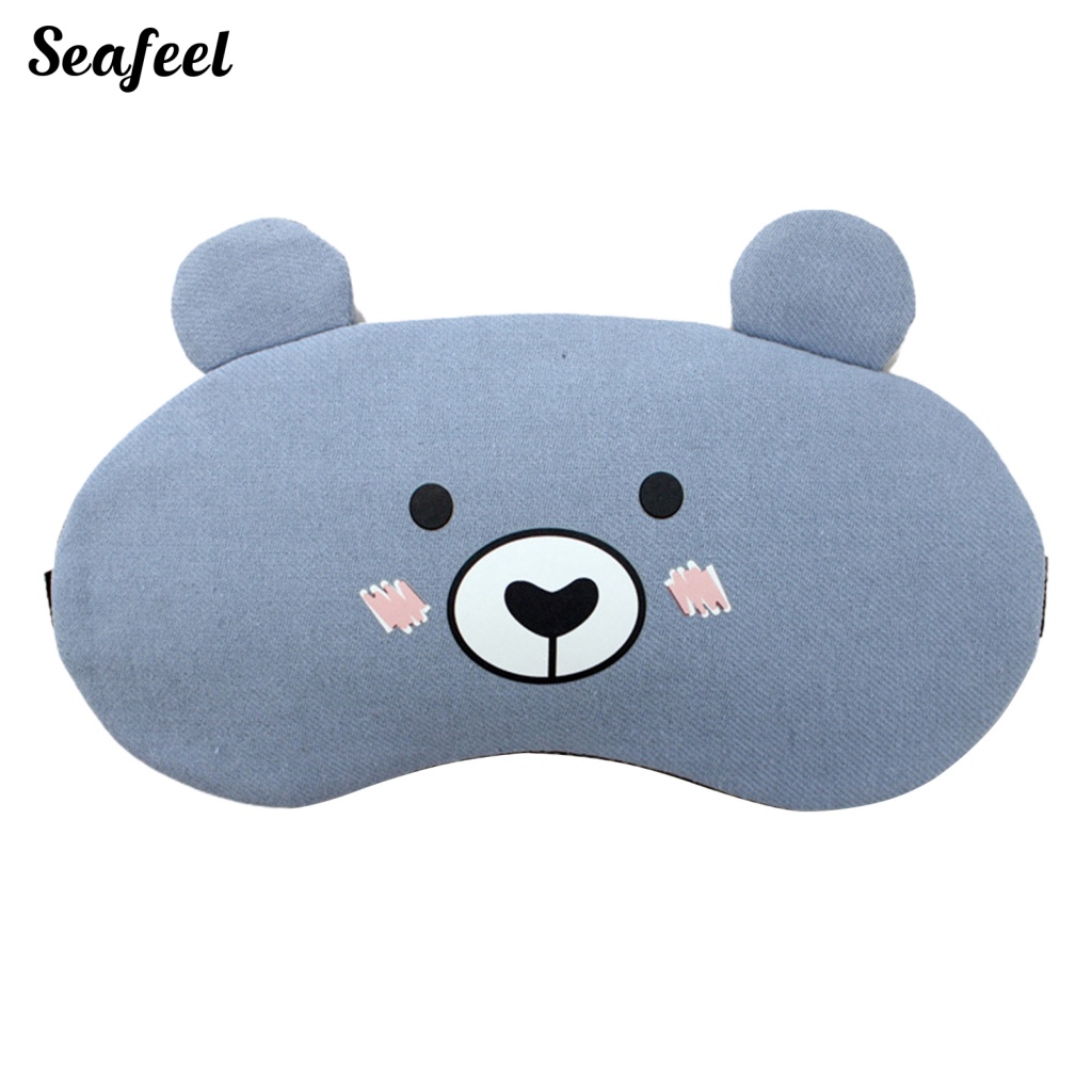 Miếng Bịt Mắt Chất Liệu Cotton Lanh Họa Tiết Biểu Tượng Cảm Xúc Dễ Thương Vui Nhộn
