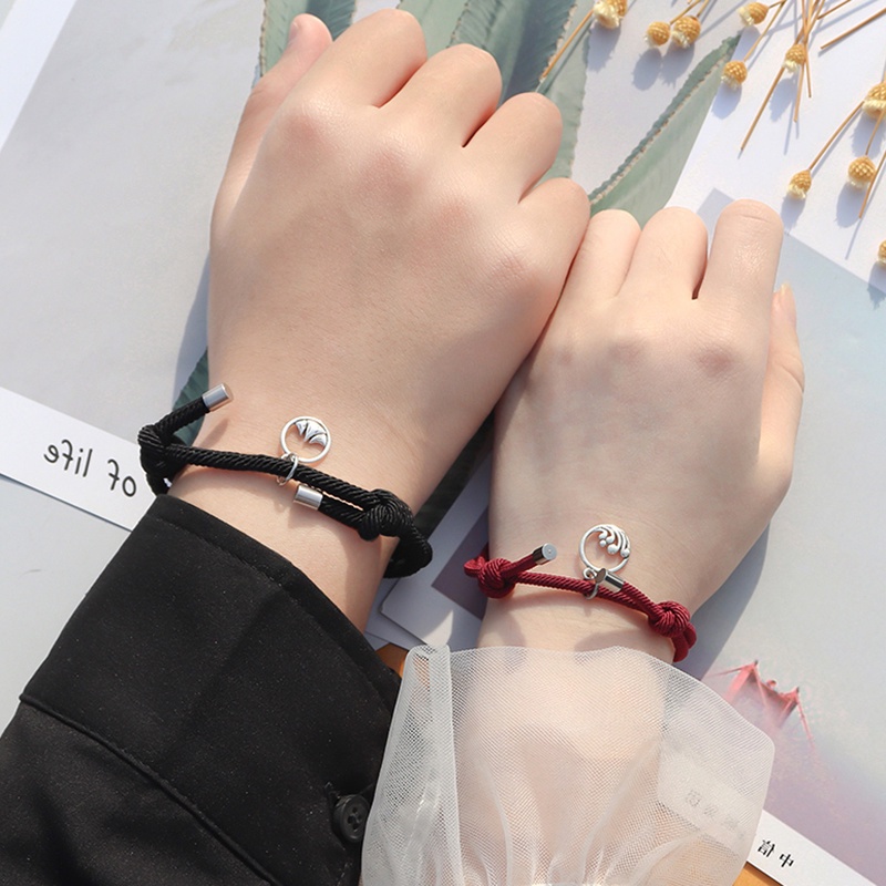 Set 2 Vòng Tay Từ Tính Có Thể Điều Chỉnh Thời Trang Cho Cặp Đôi