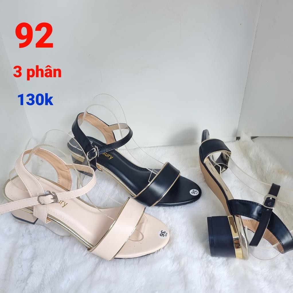 Sandal Cao Gót Nữ 3 Phân Chất Liệu Da - MS 092