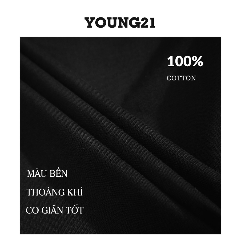 Áo thun nam cổ tròn YOUNG21 Basic Longtee 2024 vạt bầu, vải cotton, co giãn, form rộng T01