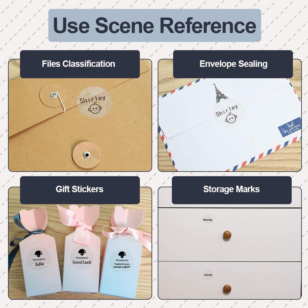 Nhãn Dán Hình Tròn Trong Suốt Tự Dính Cho Máy In M200 / M110