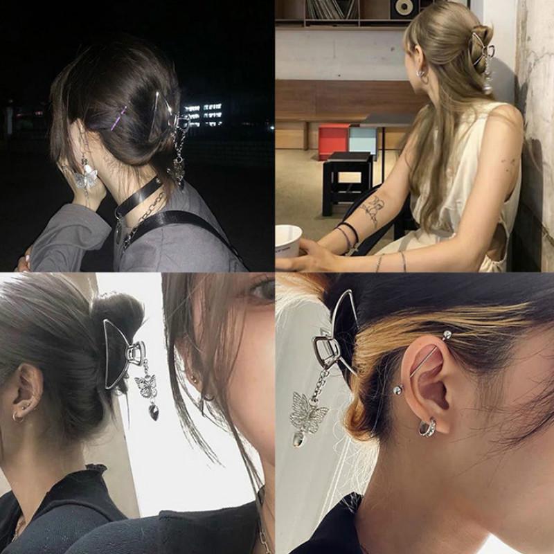 Kẹp Tóc Hình Bướm Bằng Kim Loại Phong Cách Hàn Quốc