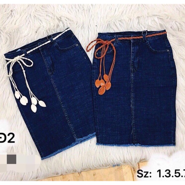 Chân váy jean giãn bigsize 30-38