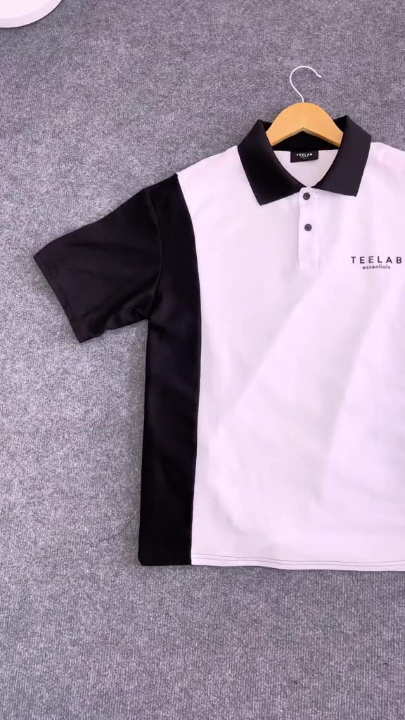 Áo Polo Nam Nữ Unisex TEELAB Essentials Line VẢi Cá Sấu Cao Cấp Form Rộng Phù Hợp Nam Nữ | BigBuy360 - bigbuy360.vn