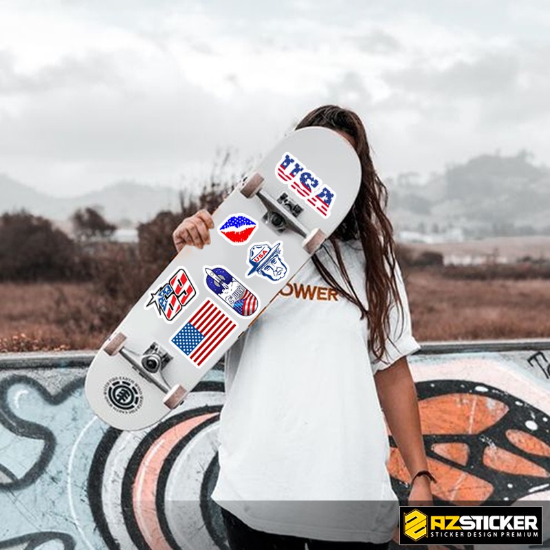 Sticker Nước Mỹ - USA Chống Nước Chống Phai Màu | STK15 | Hình Dán Sticker Mũ Bảo Hiểm Điện Thoại Laptop Bình Nước Vali