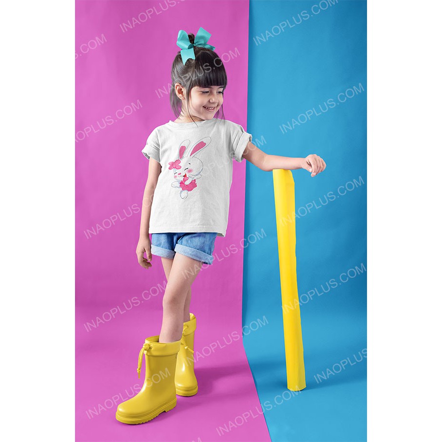 Áo hình con thỏ danh cho be gái-in áo theo yêu cầu