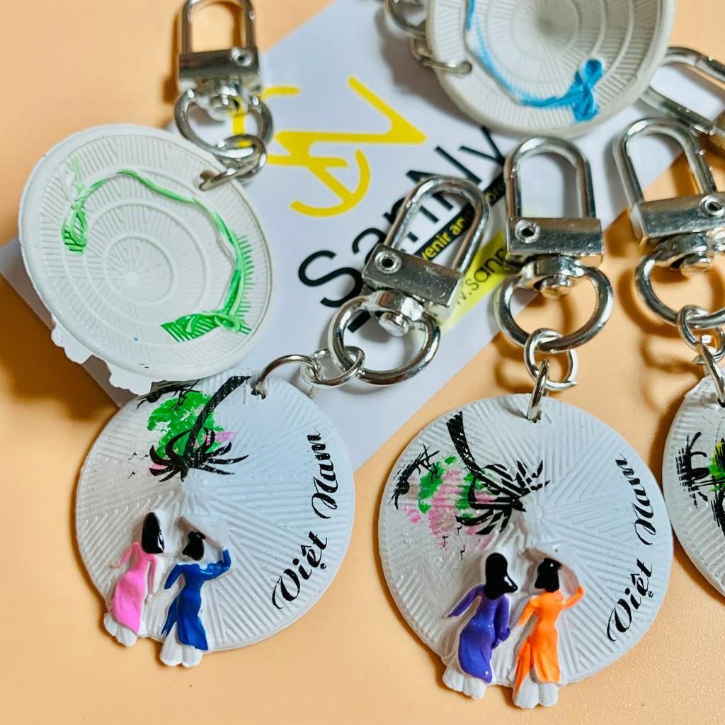 01 Móc khóa nón lá SanNy handmade 3cm, Keyring airpod quà tặng lưu niệm Việt Nam