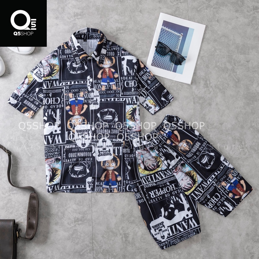 Bộ PIJAMA Nam Nữ Style Hàn Quốc- Đi biển, ngủ nam nữ chất liệu vải lụa gió sợi tre thoáng mát in 3D hàng đẹp