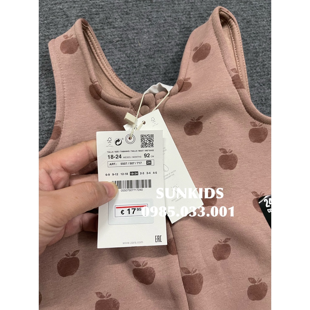 Yếm bé gái hồng ZR hình quả táo nâu