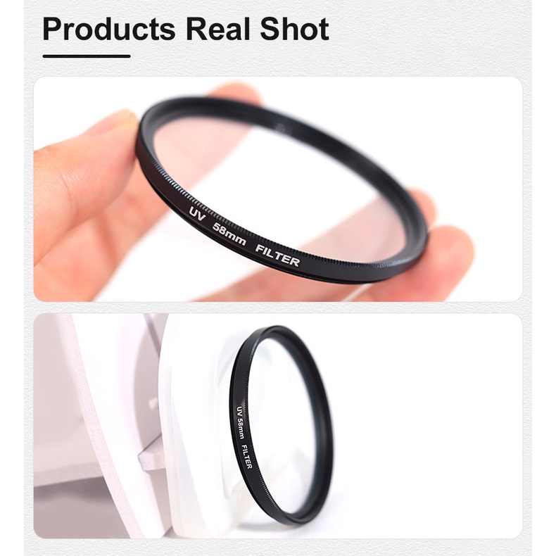 Kính Lọc UV Hai Lớp 37-82mm Cho Máy Ảnh Canon Nikon Sony Fuji DSLR SLR