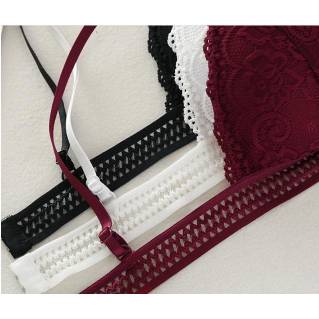 Áo Bra Ren Hoa Lá Có Móc Cài Đệm Có Thể Tháo Rời Theo Nhu Cầu YiOn Underwear BRA06