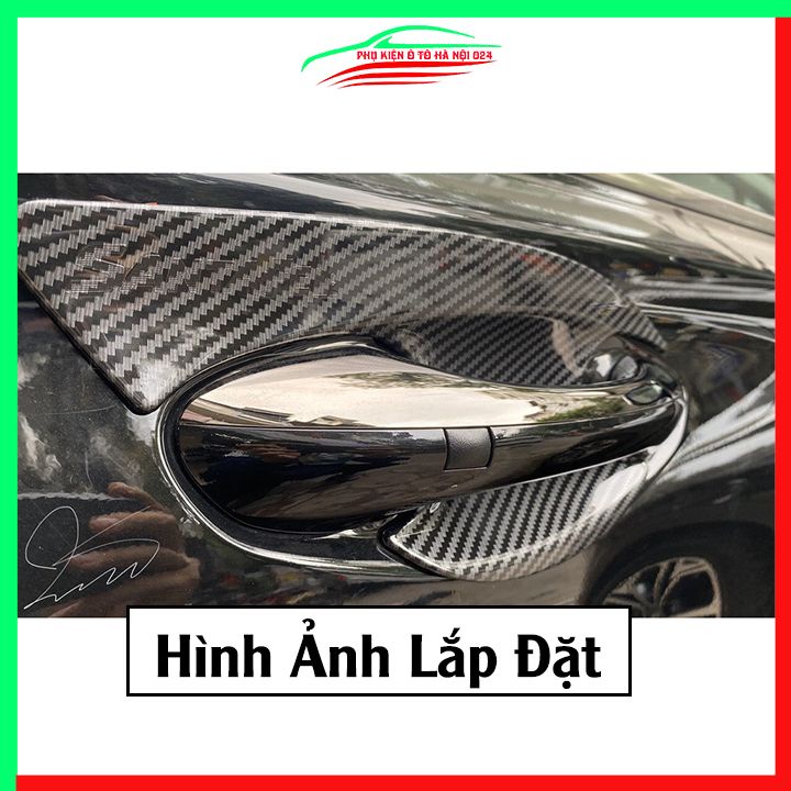 Ốp tay hõm Santafe 2019-2021 vân Carbon chống trầy bảo vệ cửa xe ô tô