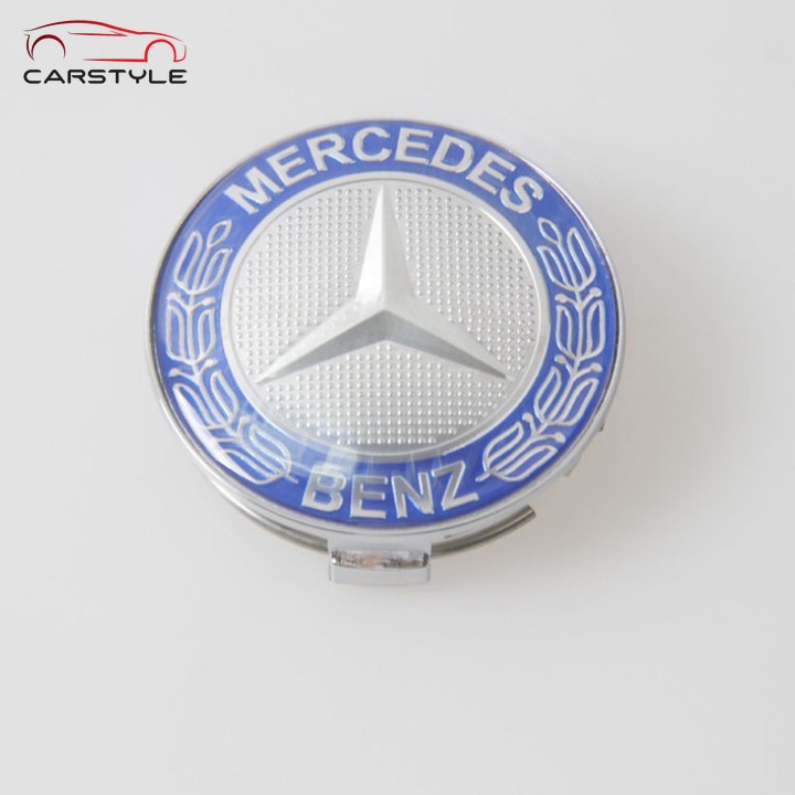 Logo chụp mâm xe ô tô, xe hơi Mercedes Benz cao cấp đường kính 75mm, Nhựa ABS - 01 chiếc