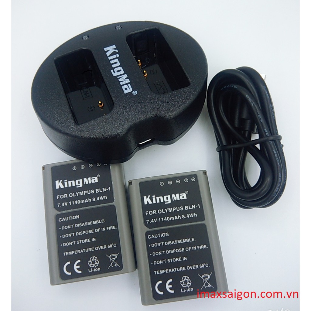 2 PIN 1 SẠC MÁY ẢNH KINGMA thay thế cho OLYMPUS BLN-1