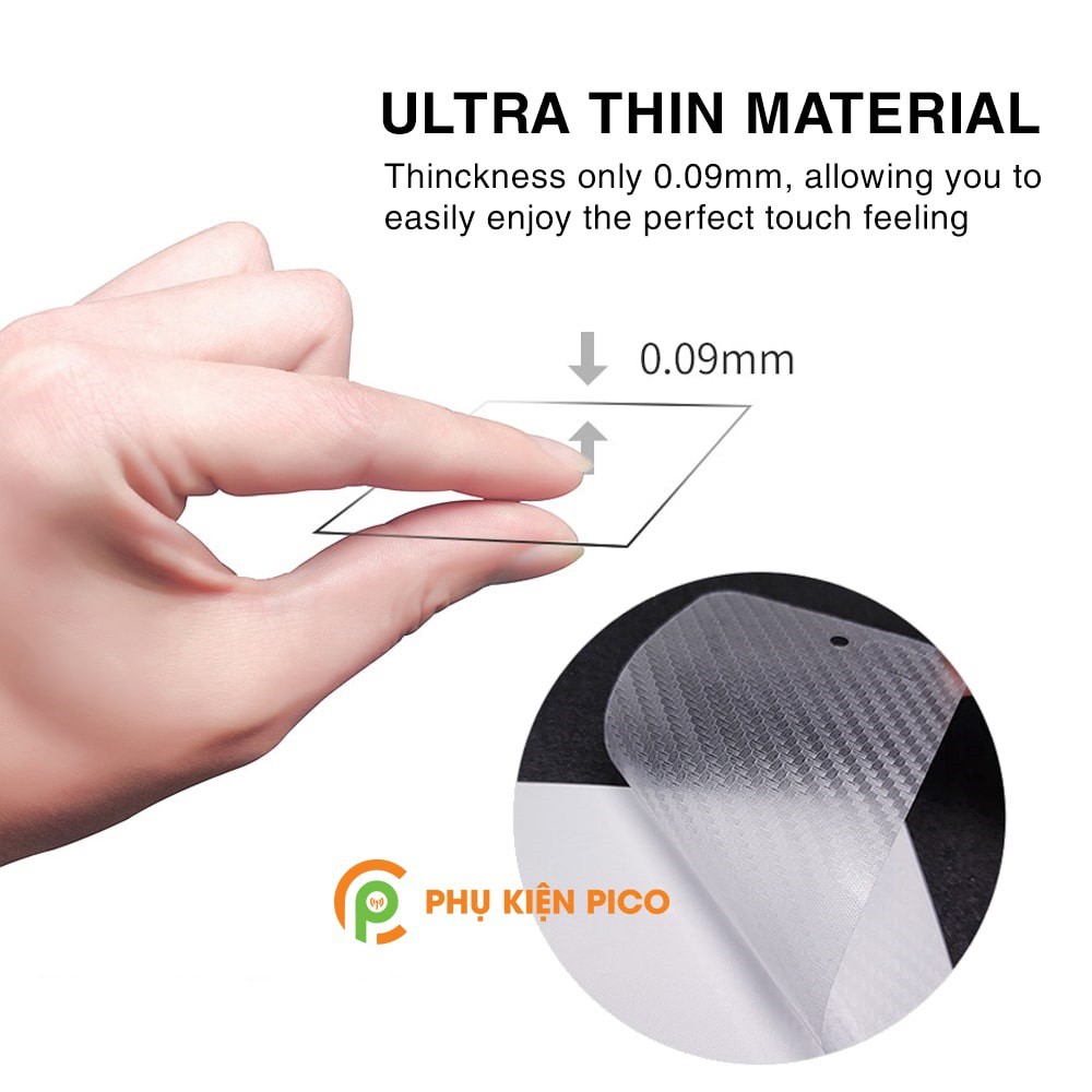 Dán lưng Mi 9T Pro trong suốt nổi vân Carbon 3D tản nhiệt tốt - Dán lưng vân Carbon Xiaomi Mi 9T Pro