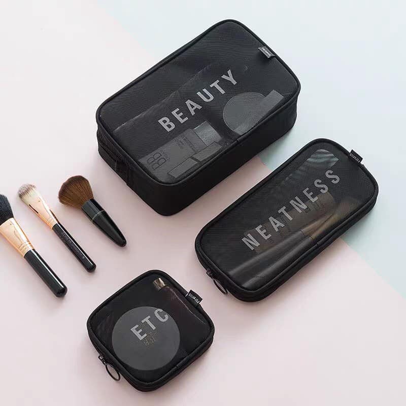 SET 3 TÚI LƯỚI ĐỰNG MỸ PHẨM BEAUTY