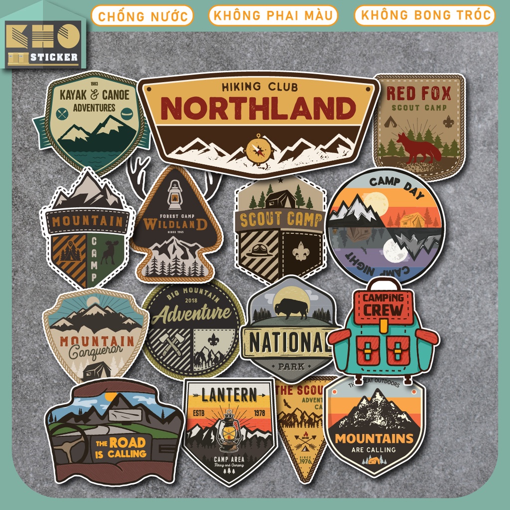 Combo 50 Sticker Vintage Travel chống nước sticker dán laptop, điện thoại, đàn guitar, mũ bảo hiểm, vali. MSP: ST38