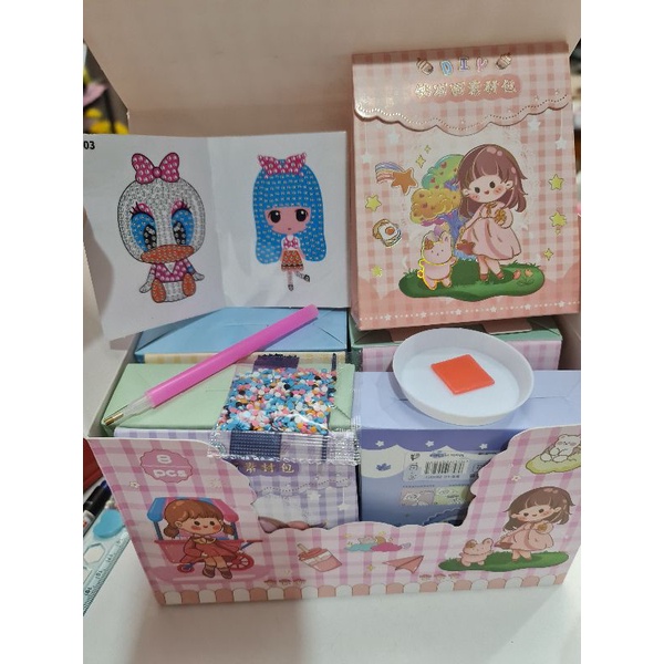 Túi quà 2 tranh đính hạt đá size trung, có thể chơi như sticker 3D, mã LD-ZSH503.