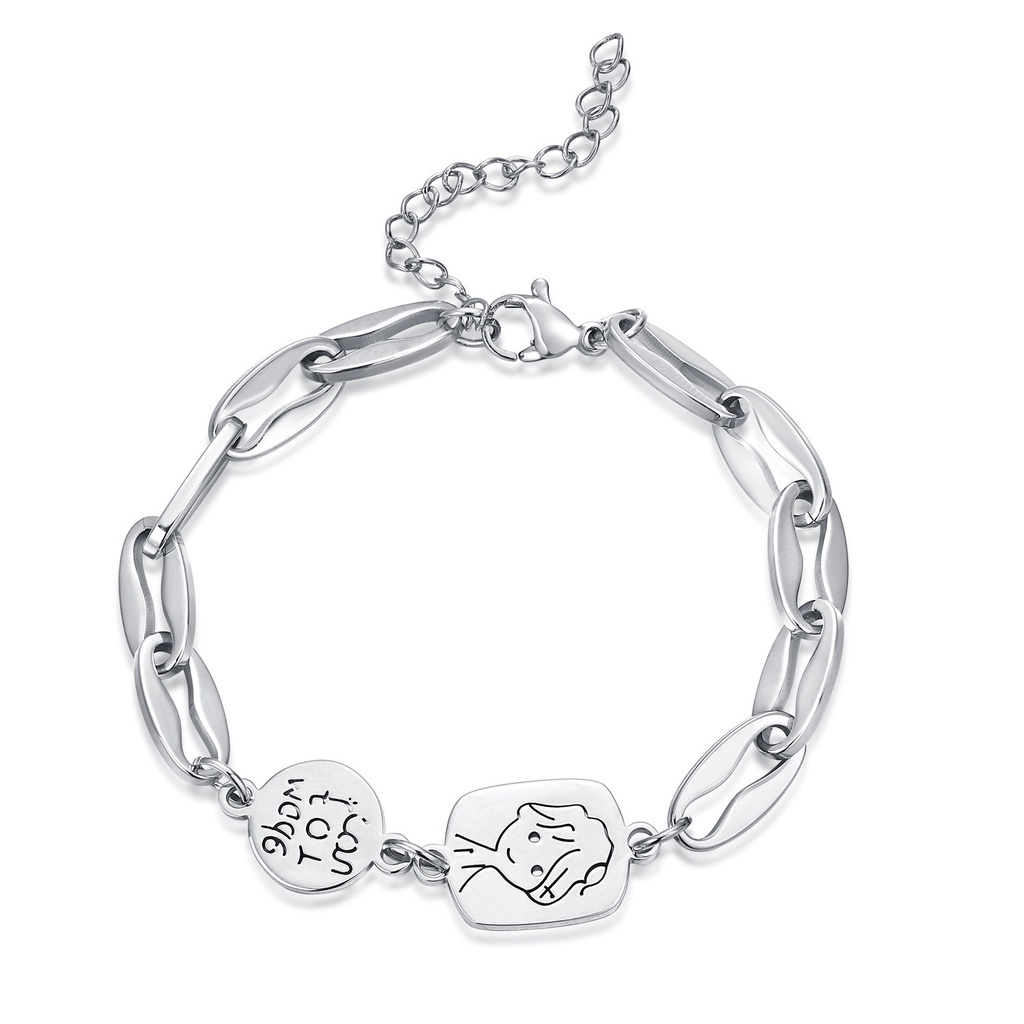 Vòng tay AY mạ bạc khắc chữ dễ thương thời trang cho nữ