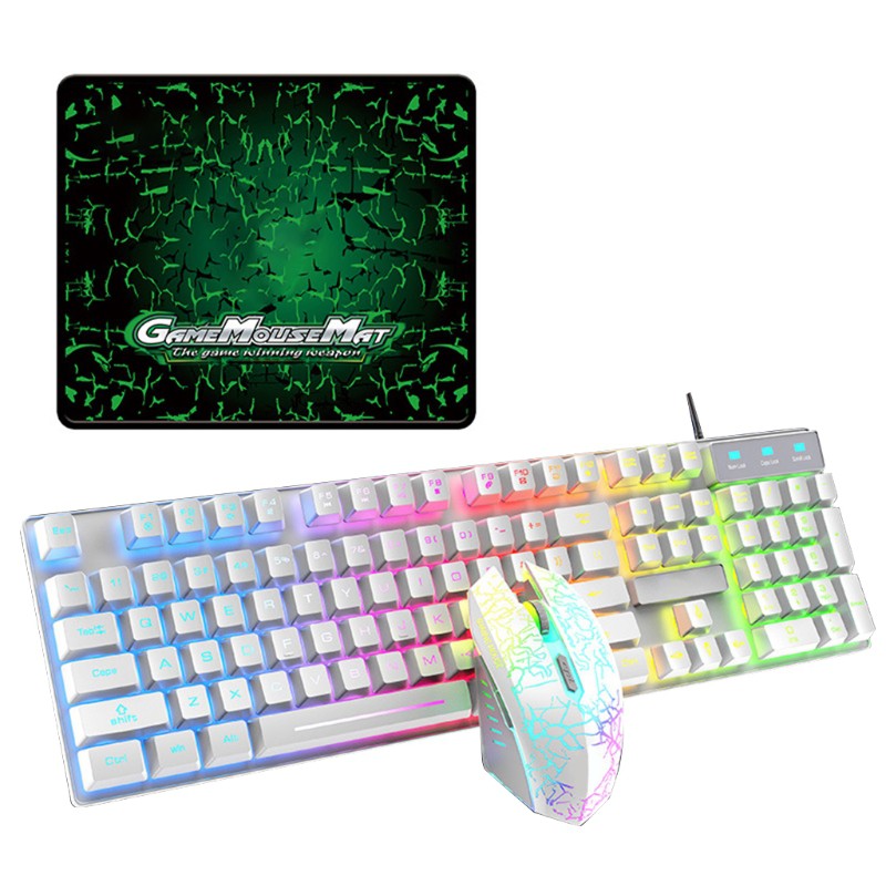 Bộ Bàn Phím Và Chuột Chơi Game Có Dây T6rgb + Miếng Lót Chuột Cỡ Lớn