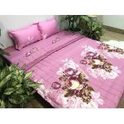Combo ga chun kèm vỏ gối nằm mẫu hoa trà hồng đầy đủ kích thước lựa chọn | BigBuy360 - bigbuy360.vn