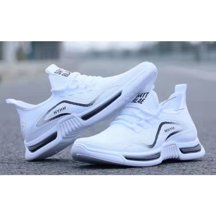 Giày Thể Thao Nam Sneaker Vải Thoáng Khí MHYH Viền Sóng