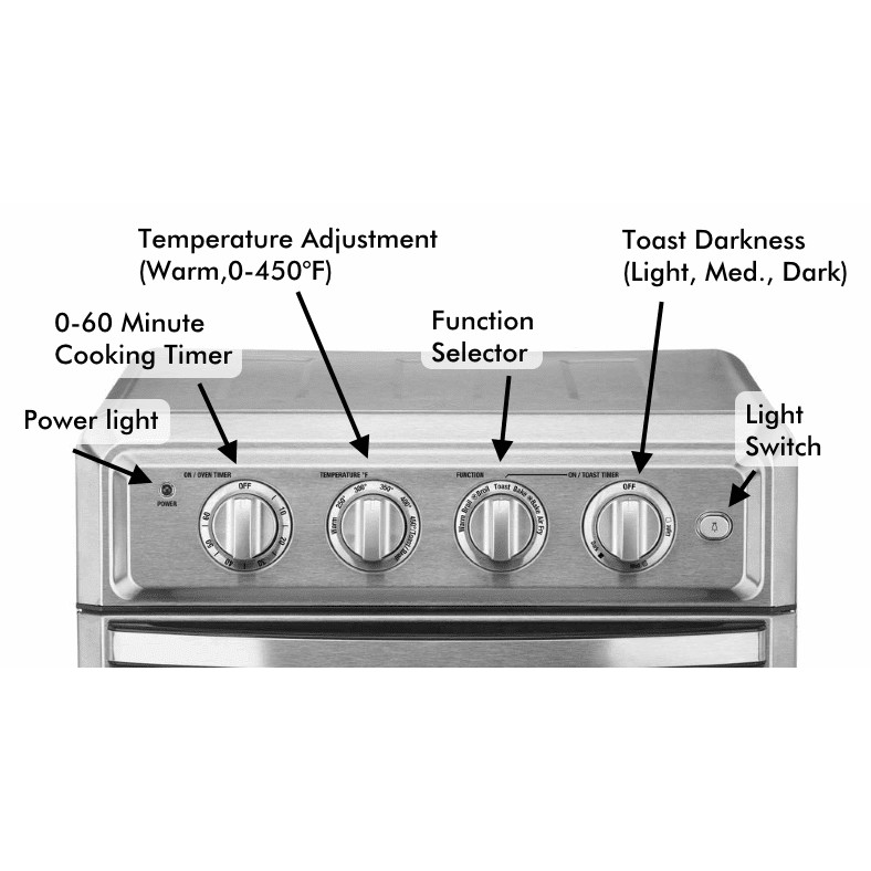 Lò chiên nướng không dầu Cuisinart TOA-60HK (17 lít), hàng Mỹ, Sx tại Trung Quốc, bảo hành 2 năm-Cuisinart Air Fryer