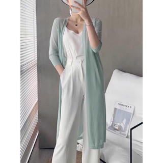 Áo Khoác Len Cảdigan Dáng Dài