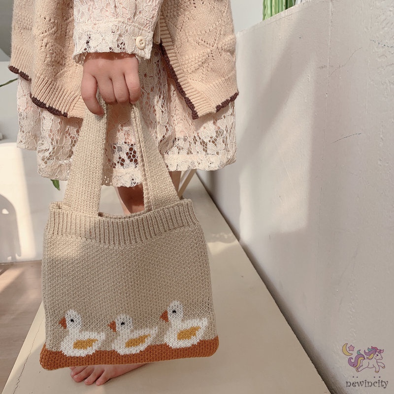 Túi Xách Tay Hoa Văn Hoạt Hình Phong Cách Hàn Quốc Dành Cho Trẻ Nhỏ