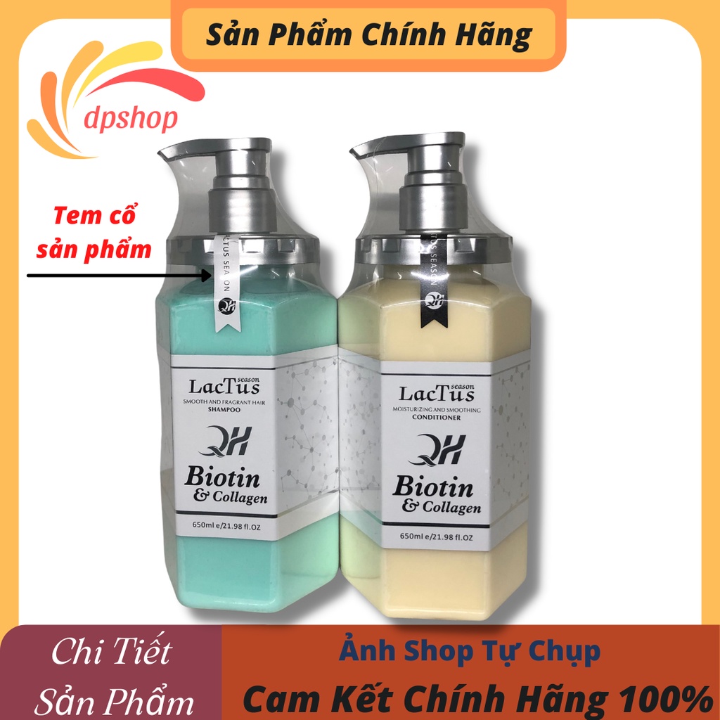 Cặp dầu gội xả biotin lactus season ngăn gàu, giảm rụng tóc mẫu mới 650ml hương thơm bạc hà