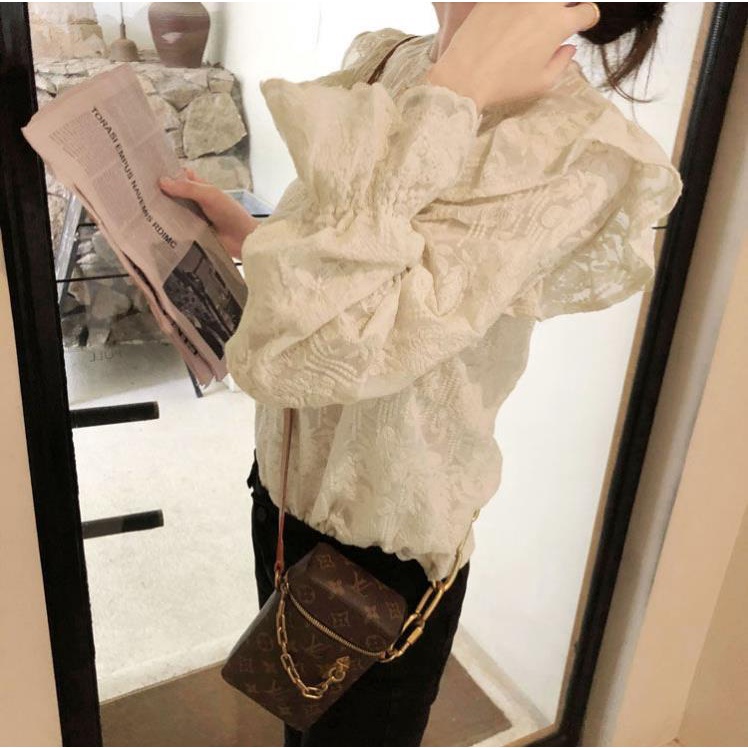 Áo Sơ Mi Nữ Tay Dài Ống Loe Ngọt Ngào Hợp Thời Trang