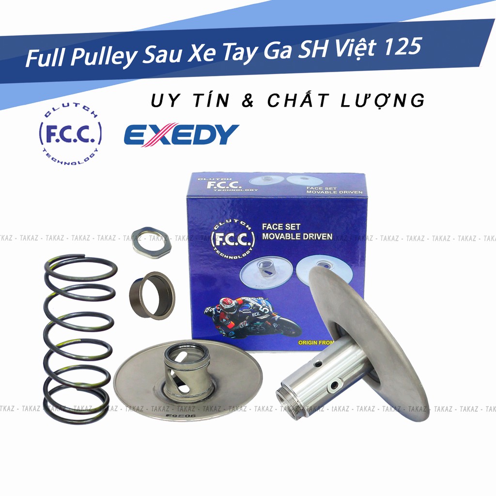 Pulley nồi sau FCC có lò xo dùng cho e SH Việt 125-150 hãng FCC sản xuất