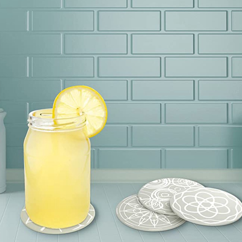 Bộ 8 Đế Lót Ly Bằng Silicone Mềm Chống Trượt Kèm Giá Đỡ Tiện Dụng