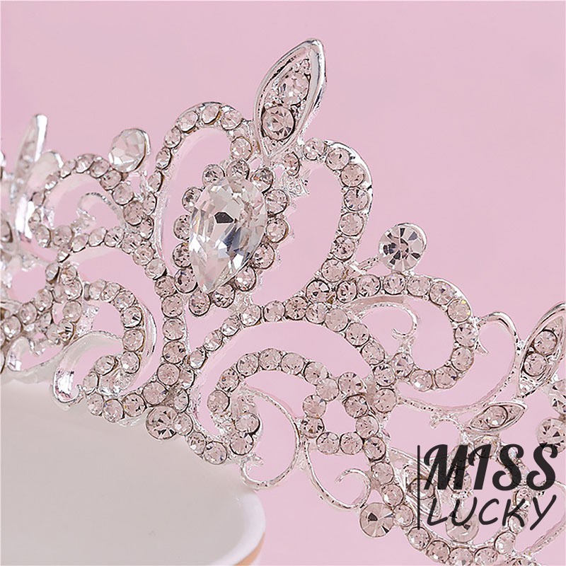 Cài tóc hình vương miện đính đá lấp lánh cho cô dâu