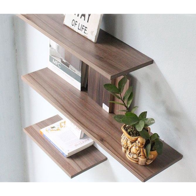 [Size ĐẠI 60-80cm] Kệ gỗ treo tường MDF Thái lõi xanh chống ẩm, kết cấu dấu chân