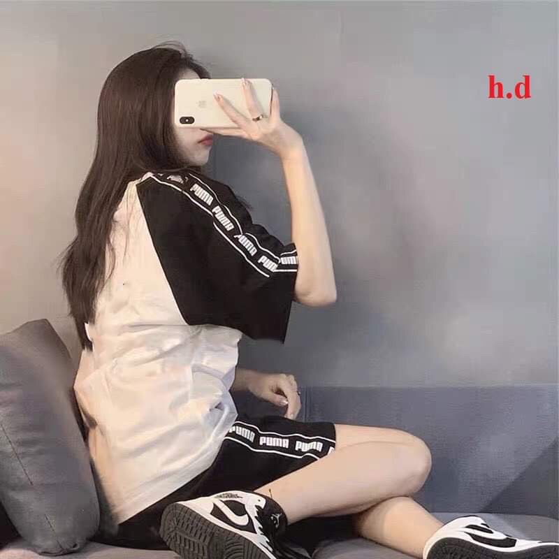 Đồ bộ phối viền Zaplang Bóng Chày Unisex Pume +QUẦN Short♥️ Freesize dành cho nam nữSét trang phục thể thao Unisex