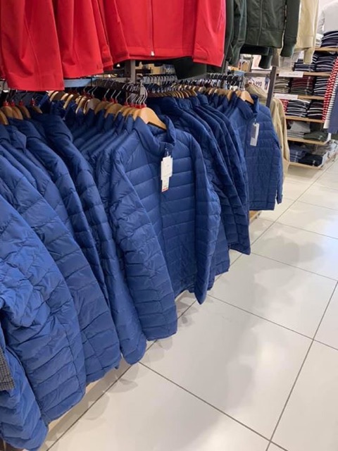 Áo lông vũ nam màu 66 blue size S mua Uniqlo Nhật