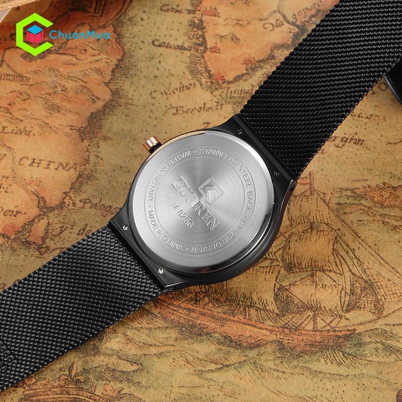 Đồng hồ Nam CURREN 8256 Chống Nước 3ATM Mặt 40x45mm - DHA484 CR8256