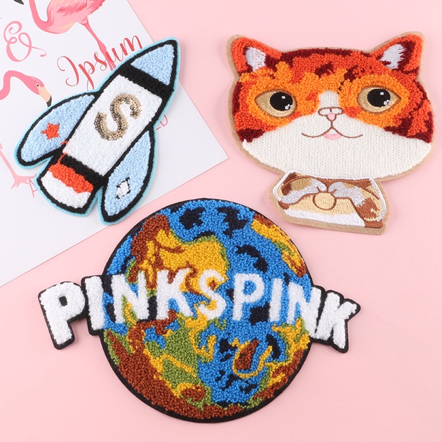 Sticker thêu, patch chất liệu nỉ bông dán quần áo, mũ, nón