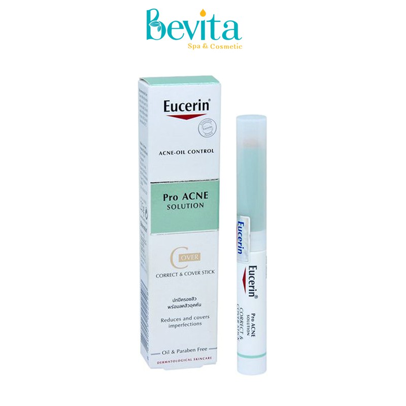 Bút che khuyết điểm Eucerin Pro Acne Correct &amp; Cover Stick 2.5gr, bút che khuyết điểm da mụn - Bevita