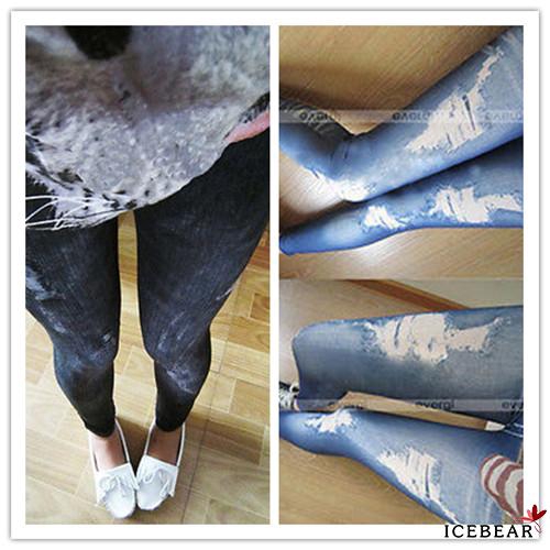 Quần legging giả jean ôm dáng cho nữ
