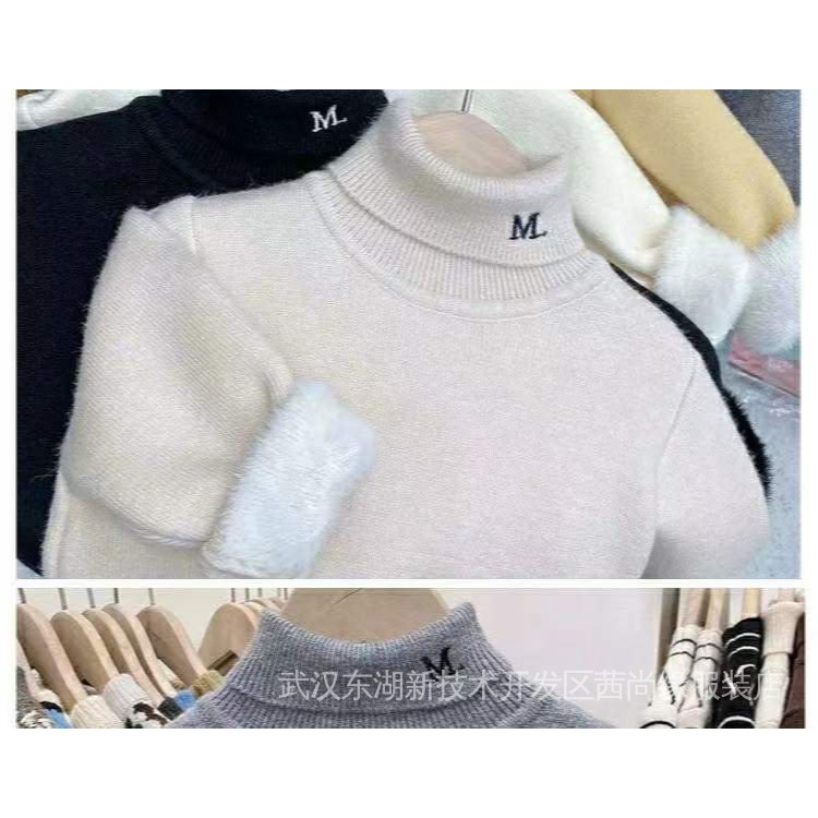 Áo Nỉ Dài Tay Cổ Lọ Thiết Kế Mới Dày Dặn Thời Trang Mùa Đông Dành Cho Bé Trai Và Bé Gái