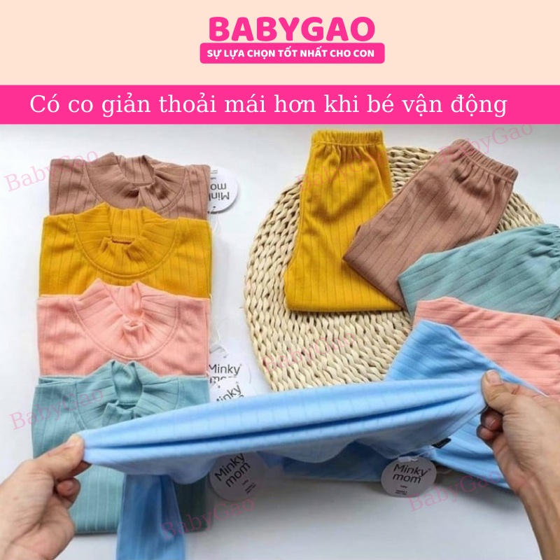 Bộ dài tay cho bé MinKy Mom len tăm BabyGao dài tay siêu mềm mịn