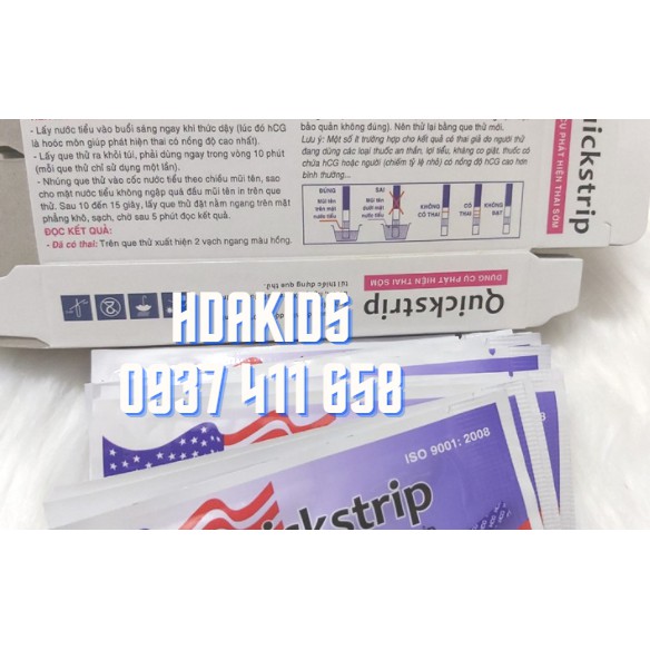 Que Thử Thai Quickstrip Lá Cờ- Bịch 100 Que