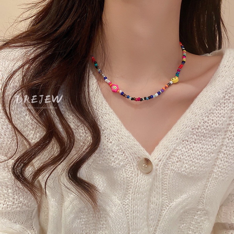 DREJEW Dây chuyền mặt tnhiều màu dễ thương ngọt ngào thời trang cho nữ